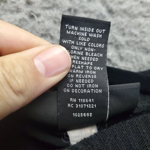 Lane Bryant Top Womens 14/16 Black Lightweight Rayon Blend Long Sleeve Ribbed He - Picture 3 of 8